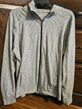 TEK GEAR Essential Gear Women’s 1X Gray Heather Full Zip Lightweight Hoodie